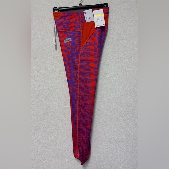 Nike Fast Women’s Running High Rise 7/8 Length Leggings Size S Orange DQ0848-891 - Picture 2 of 10